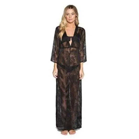 Tavik Black Palm Print Cover Up Dress - Picture 3 of 5